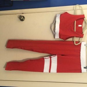 Athletic leggings and sports bra set